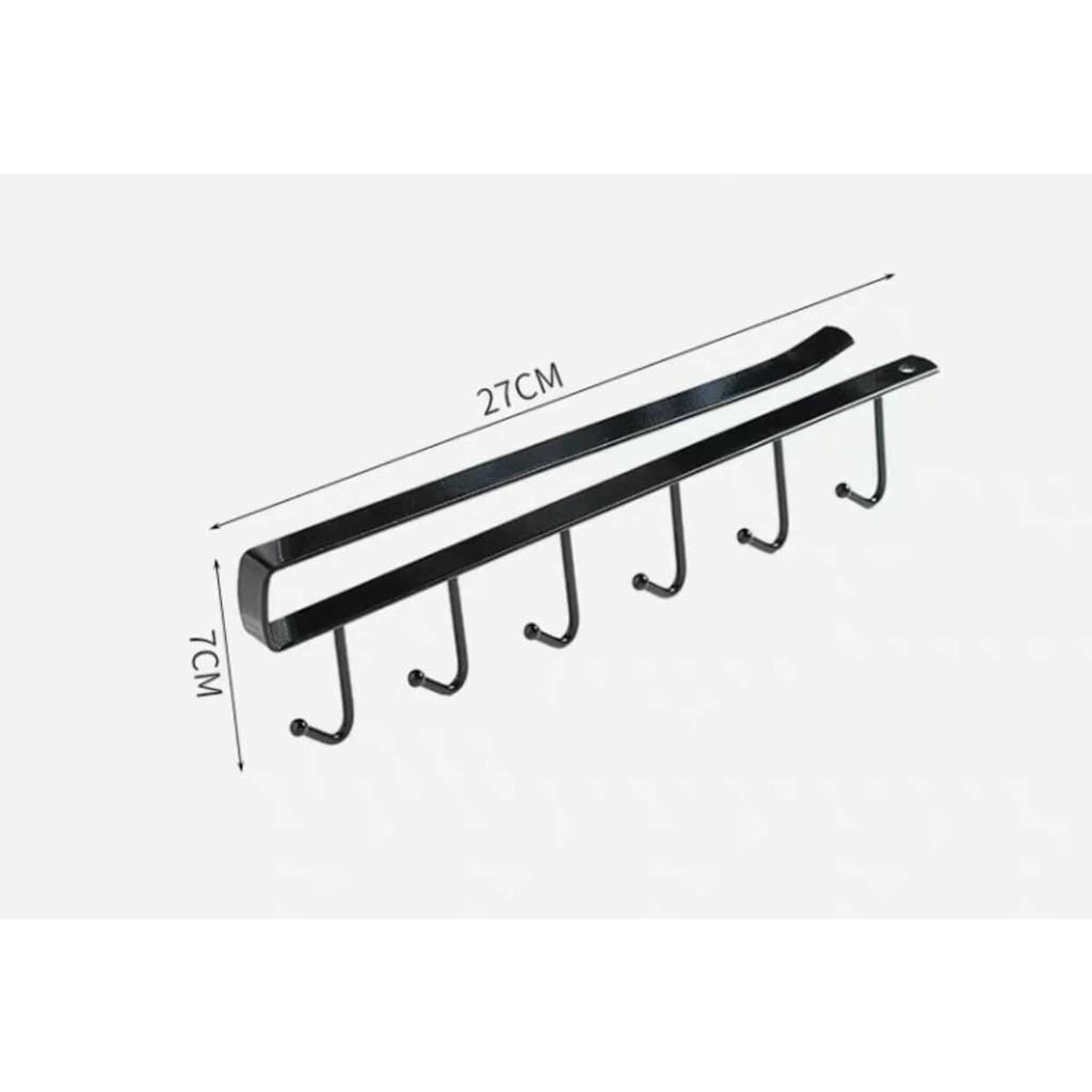 Thanh sắt 6 móc treo đồ tiện dụng