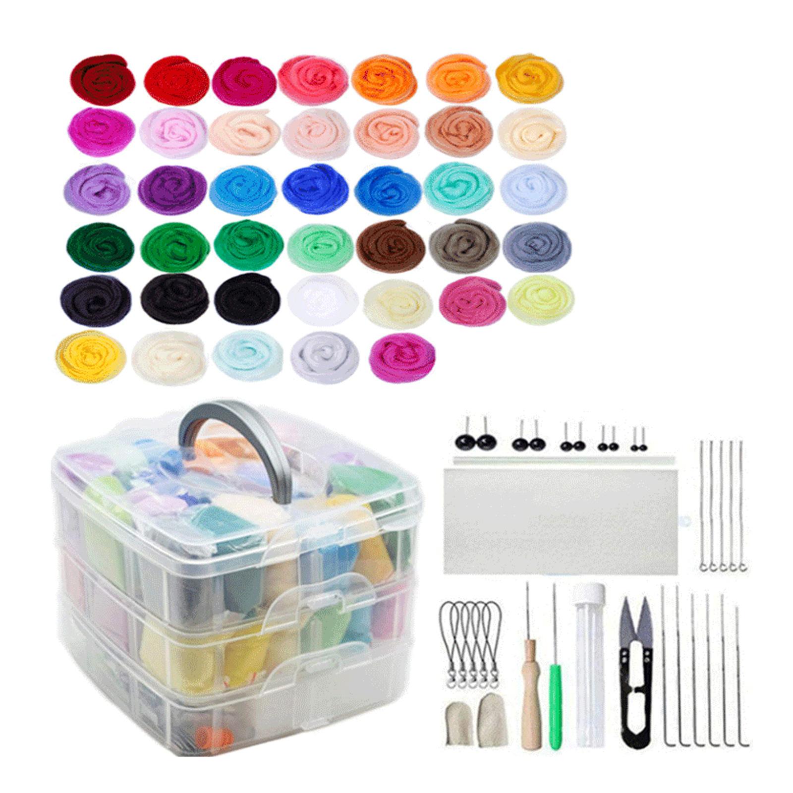 Premium All in Needle Felting Kit Supplies Felt Work Tools Storage Box Animal Toys Crafting Hand Crafts