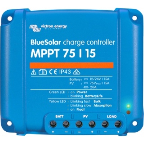 Bộ biến đổi điện năng từ tấm pin năng lượng mặt trời BlueSolar MPPT 75/15 Retail của Victron Energy nhập khẩu từ Hà Lan