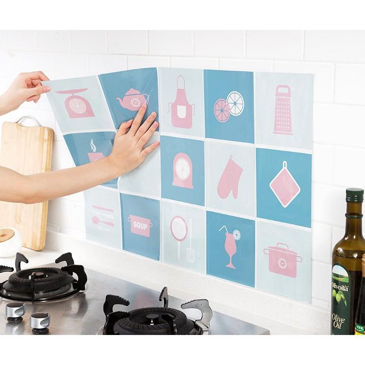 Miếng Giấy, Tấm Decal trang trí tráng nhôm dán tường nhà bếp cách nhiệt đa năng 75*45cm _HL011
