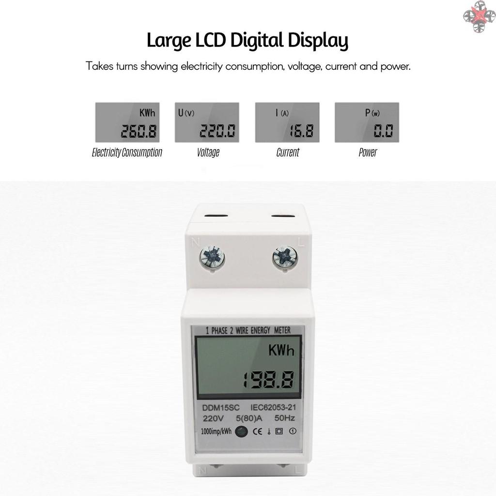 Thiết Bị Đo Năng Lượng 5-80a 220v 50hz Màn Hình Lcd