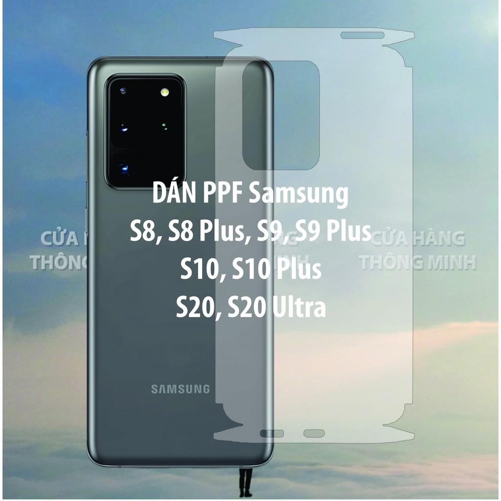 Dán PPF mặt trước mặt sau màn hình mặt lưng dành cho Samsung S20 Ultra, S20, S10 Plus, S10, S9 Plus, S9, S8 Plus, S8 full viền