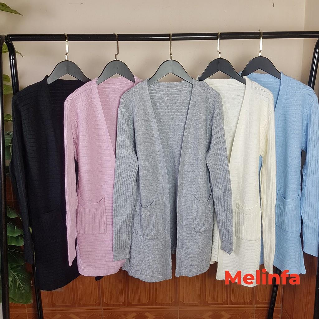 Áo len cardigan nữ, áo khoác len cardigan dáng dài sẻ tà kiểu dáng basic chất len mềm mịn co giãn thoải mái mã A0232