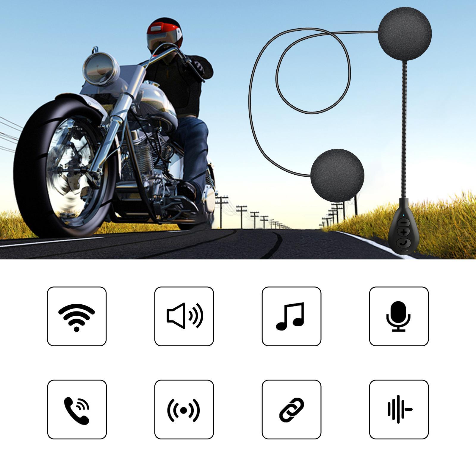 Motorcycle Bluetooth Helmet Headset 180mAh Battery Fit for Outdoor Sports
