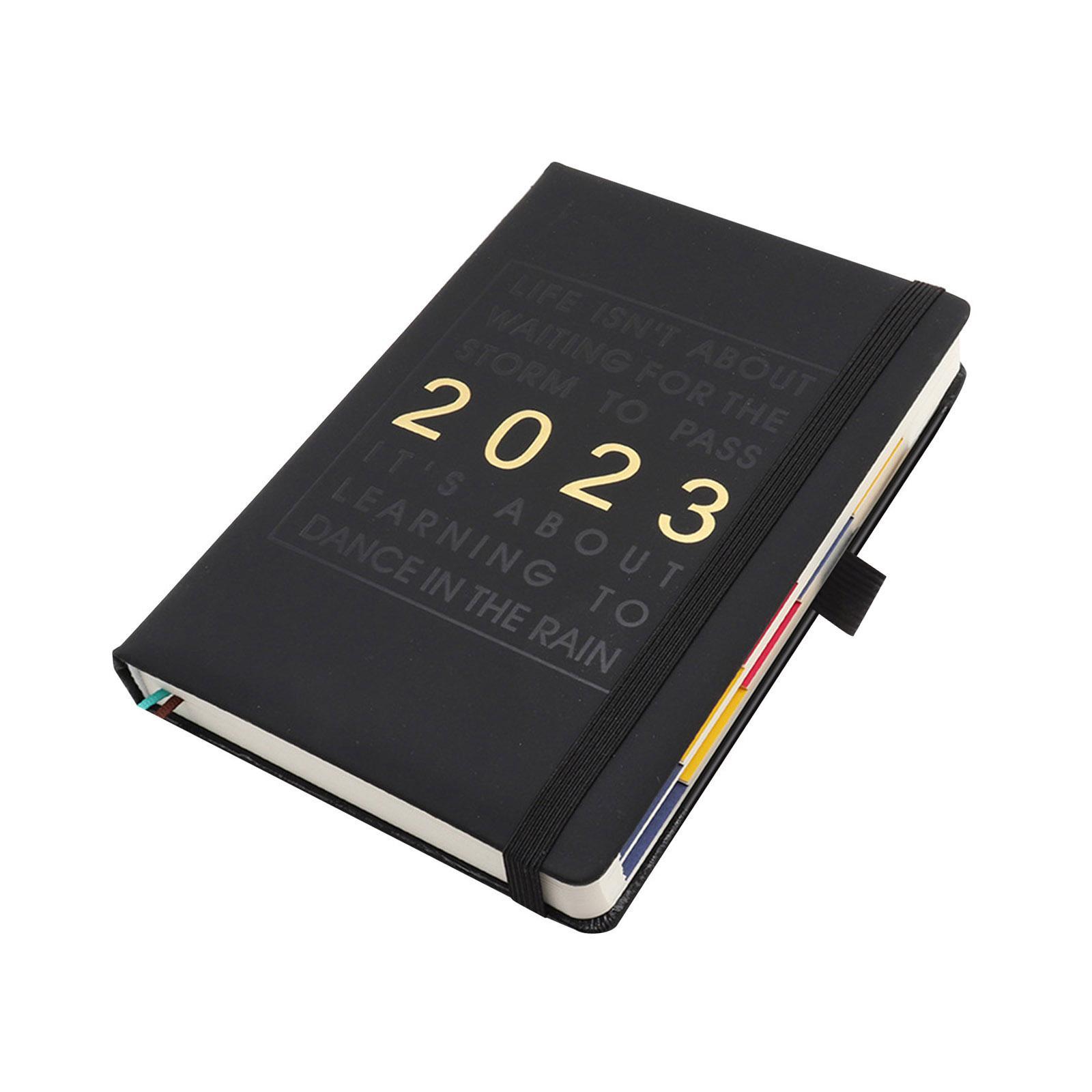 2023 Planner Notebook Diary Goal Habit Schedule Agenda Leather Cover Journal