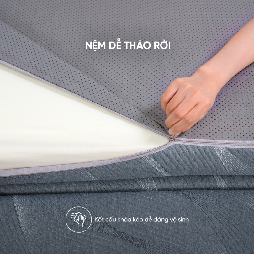 Nệm foam Goodnight Akita gấp 3 êm ái, cải thiện tình trạng đau mỏi cột sống, cuộn hút gọn nhẹ và dễ dàng di chuyển