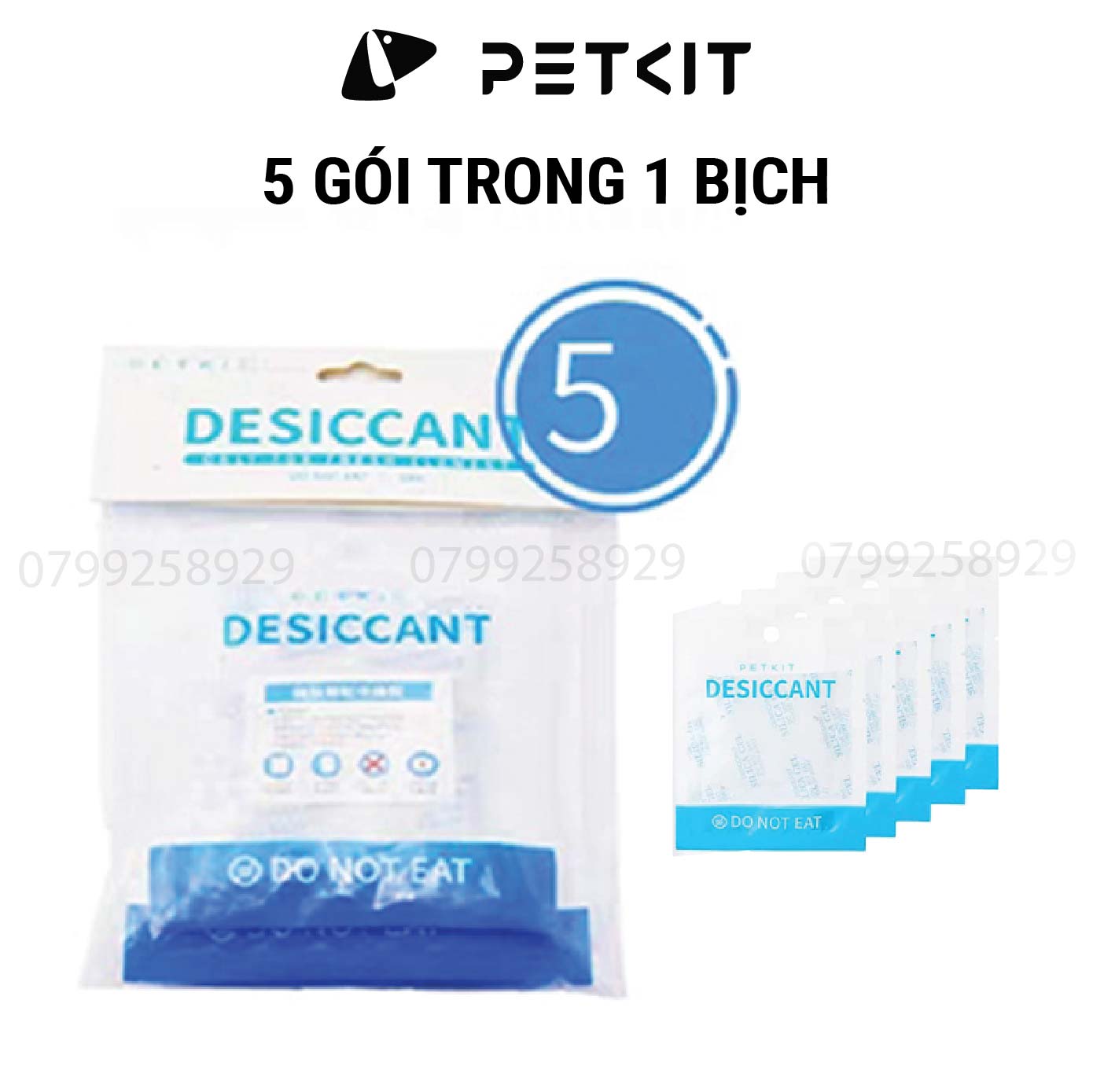 [1 Bịch 5] Gói Hút Ẩm PETKIT Dùng Cho Máy Nhả Hạt, Máy Cho Mèo Ăn Tự Động Petkit