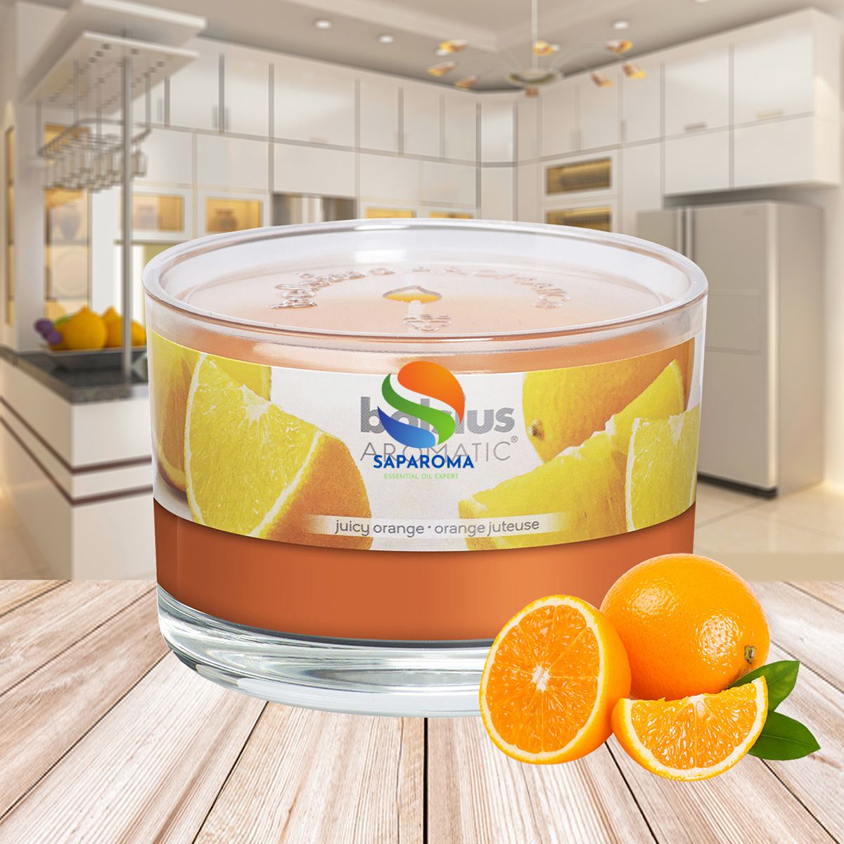Ly nến thơm tinh dầu Bolsius Juicy Orange 155g QT024881 - hương cam ngọt, nến trang trí, thơm phòng, thư giãn, Hỗ trợ khử mùi