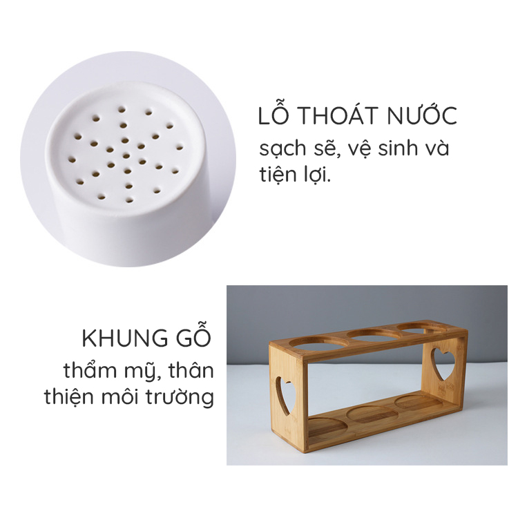 Bộ 3 Ống Đũa Sứ Hoa Văn Trang Nhã