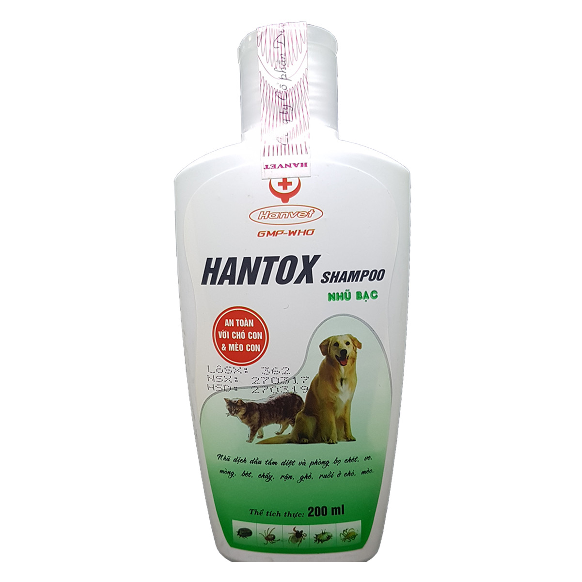 Sữa tắm diệt ve ghẻ bọ chét rận tai chó mèo Hantox