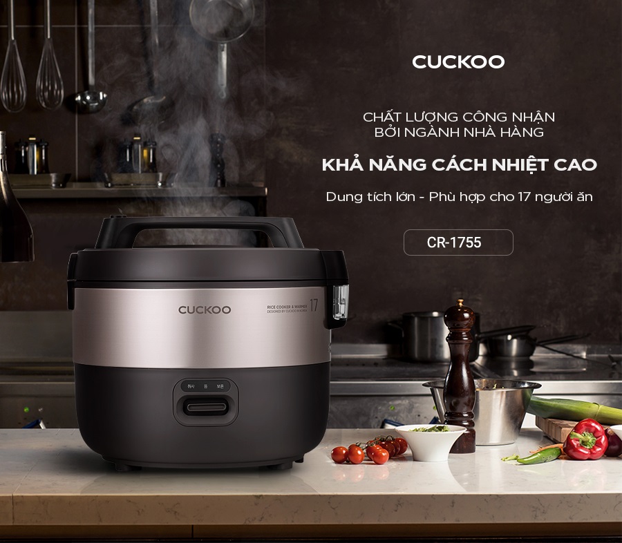 Nồi Cơm Điện Cuckoo 3.0 lít CR-1755- Lòng nồi chống dính- Hàng chính hãng Cuckoovina- Bảo hành 2 năm