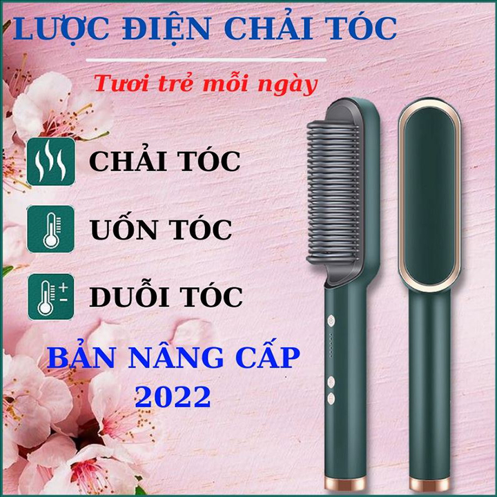 Lược Điện Chải Tóc Cao Cấp Tạo Kiểu Chải Thẳng Tóc Duỗi Cụp Tóc Siêu Tốc Chuyên Nghiệp