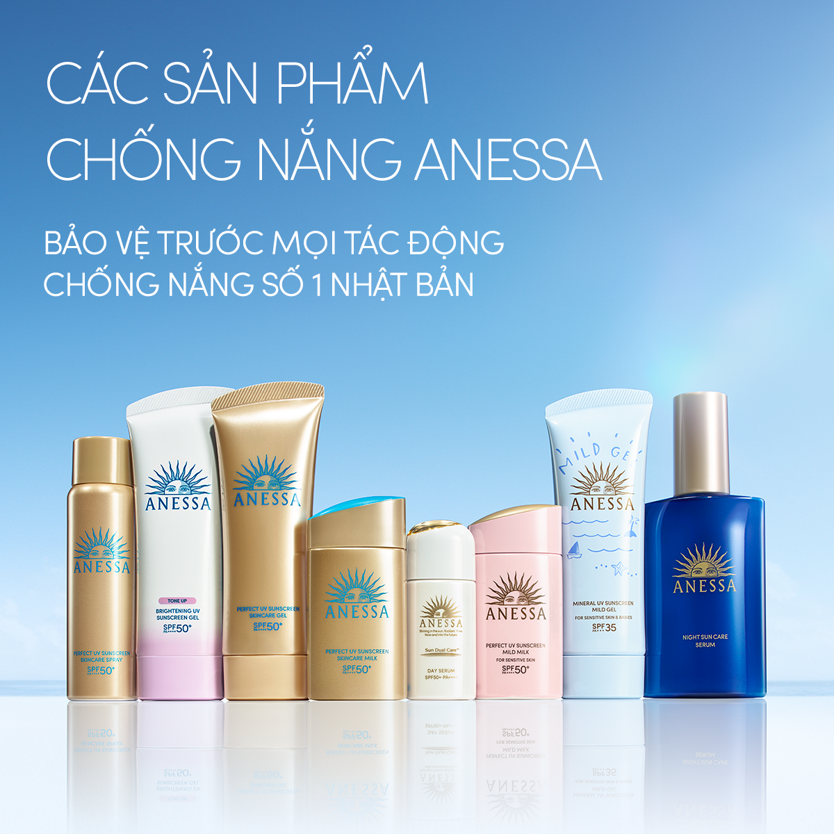 Bộ đôi Kem chống nắng dạng sữa dưỡng da kiềm dầu bảo vệ hoàn hảo + Kem chống nắng dạng gel dưỡng ẩm bảo vệ hoàn hảo (Anessa Gold Milk 60ml + Gold Gel 90g)