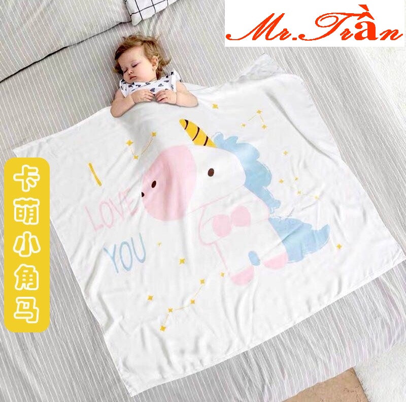 Chăn lụa siêu mềm, siêu mát, họa tiết dễ thương