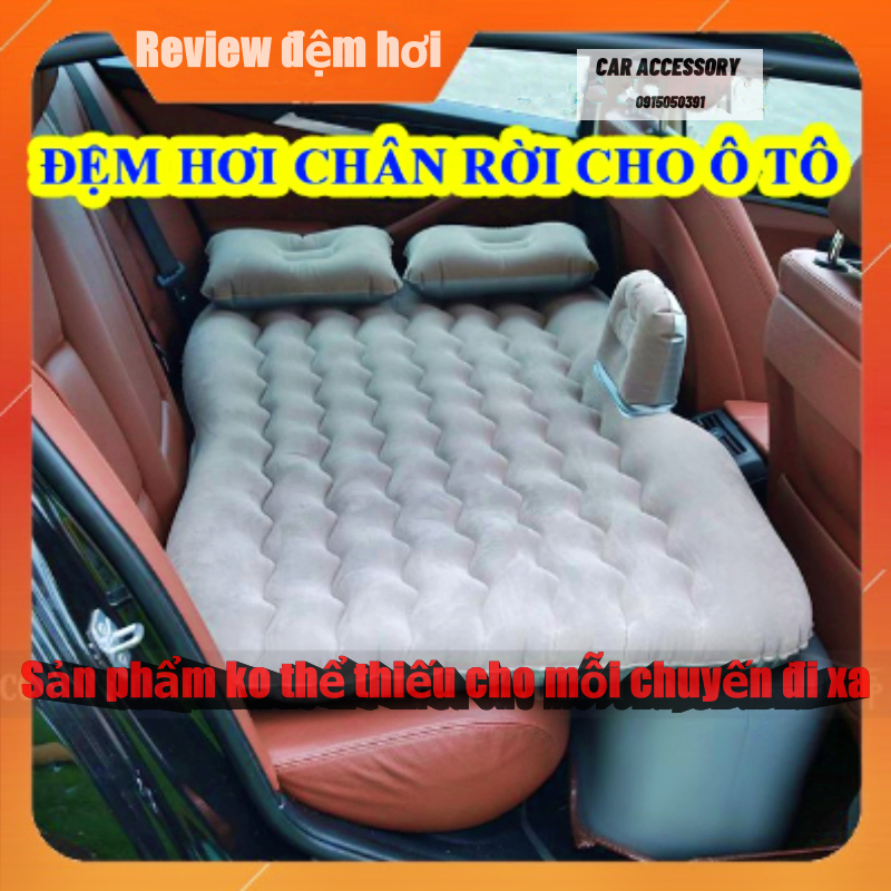 Đệm hơi ô tô cao cấp chân rời tiện lợi tặng kèm bơm điện và 2 gối