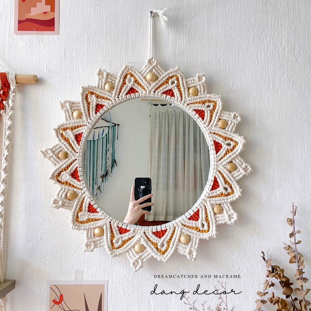 Set Gương và Kệ treo tường màu Cam Đất Nung Terracotta phong cách Địa Trung Hải trang trí nhà cửa