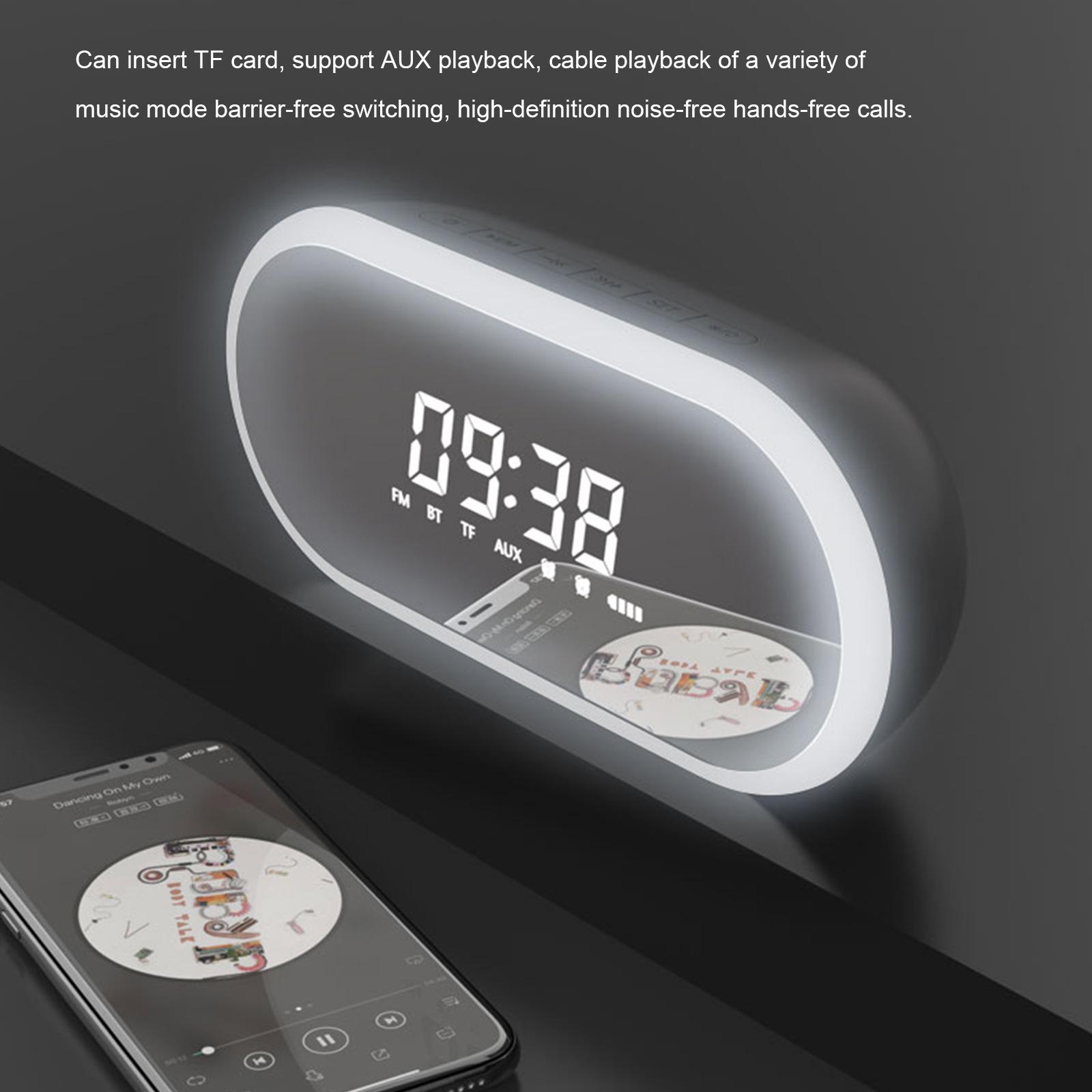 Đồng hồ báo thức kỹ thuật số BT2280 Loa Bluetooth không dây với Màn hình LED số lớn Độ sáng mờ