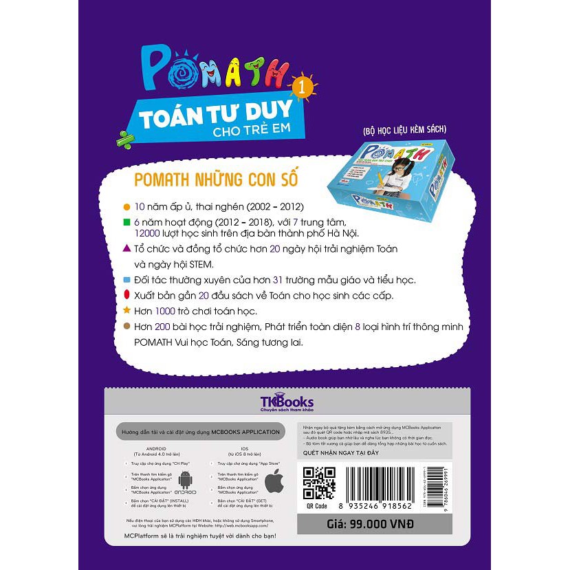 Combo : Sách POMATH Tập 1,2,3 - Toán Tư Duy Cho Trẻ 4-6 Tuổi