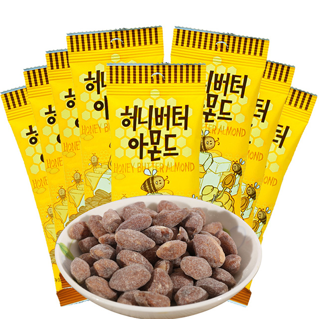 Hộp 12 Gói Hạnh nhân tẩm bơ mật ong Tom' Farm 30g