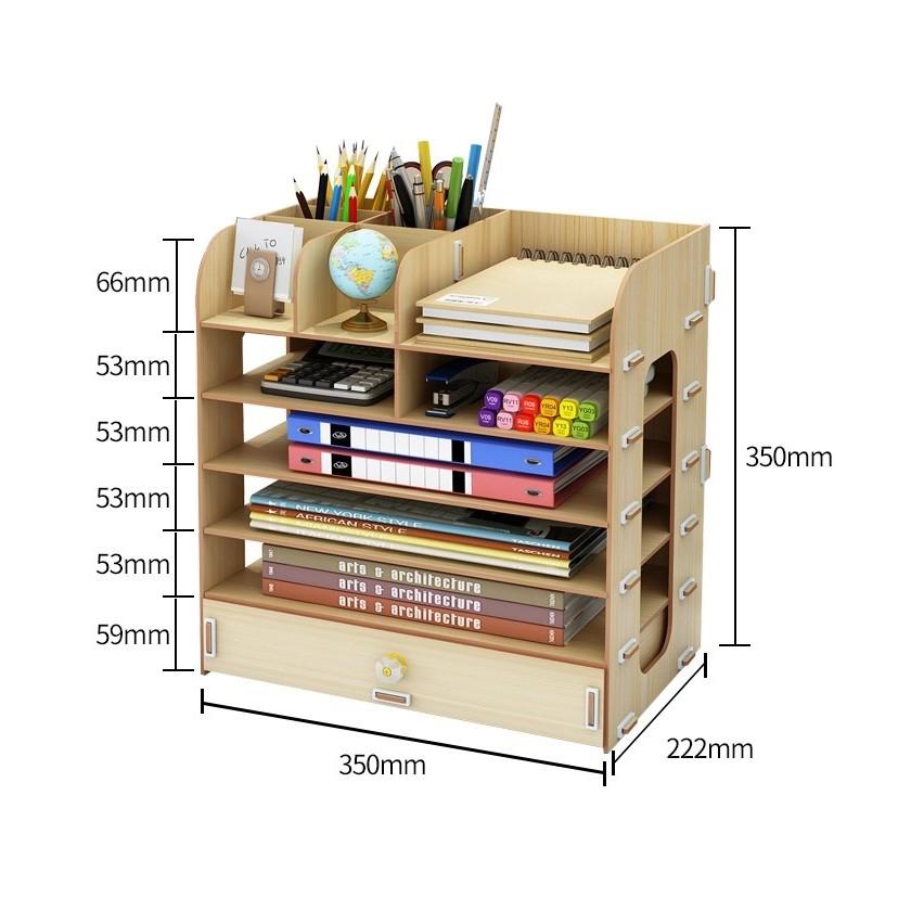 Kệ Tài Liệu Bàn Làm Việc Cao Cấp HV11, Kệ Sách Tiện Lợi, Tặng giá đỡ điện thoại hình thỏ cùng loại.