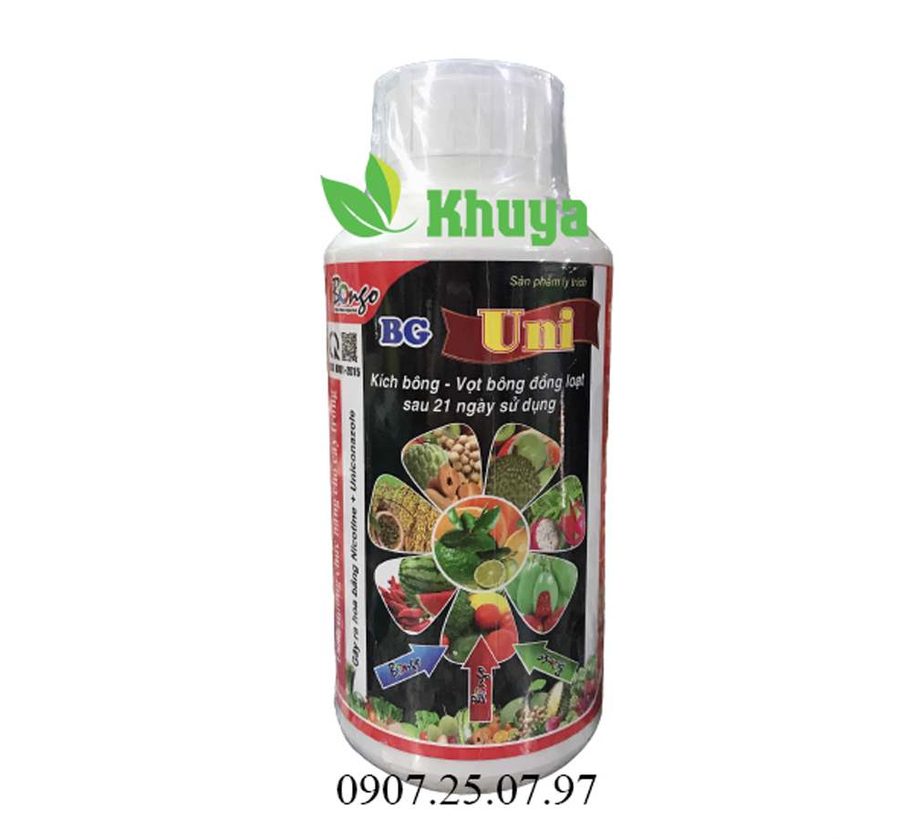 Phân bón lá Vidan BG Uni 500ml Kích Bông và Vọt Bông đồng loạt