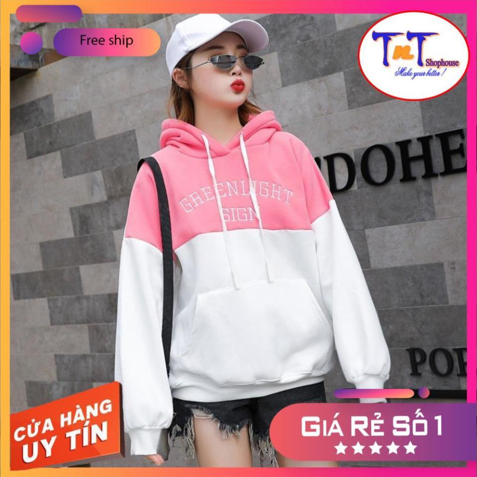KN23 Áo Khoác Nỉ Hoodie Green Light Áo Nỉ Dài Tay Unisex Nam Nữ Freesize Dưới 60 Kg