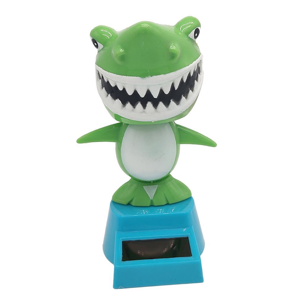 Cartoon Solar Powered Shark Figurine - Nodding Dancing Swing Animal Model Kids Educational Toy Home Desk Decor