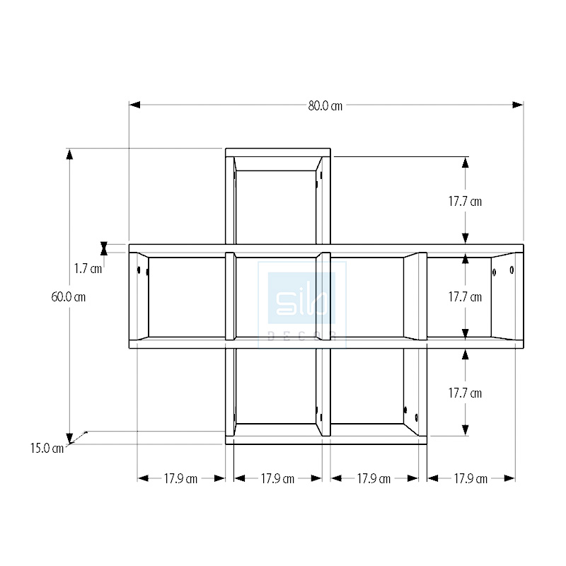 Kệ Gỗ Treo Tường 7 Ngăn, Để Sách Vở Và Vật Dụng Trang Trí SIB Decor KT519