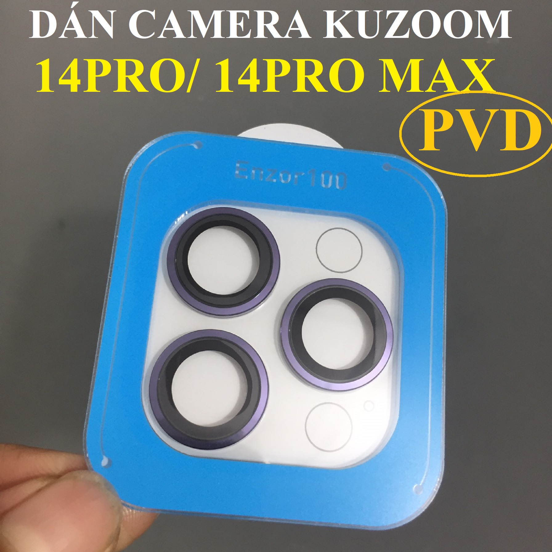 [ iP 14 Pro; 14 Pro Max ] Cụm cường lực dán camera cho ip 14 Pro 14 Pro Max Kuzoom PVD _ Hàng chính hãng