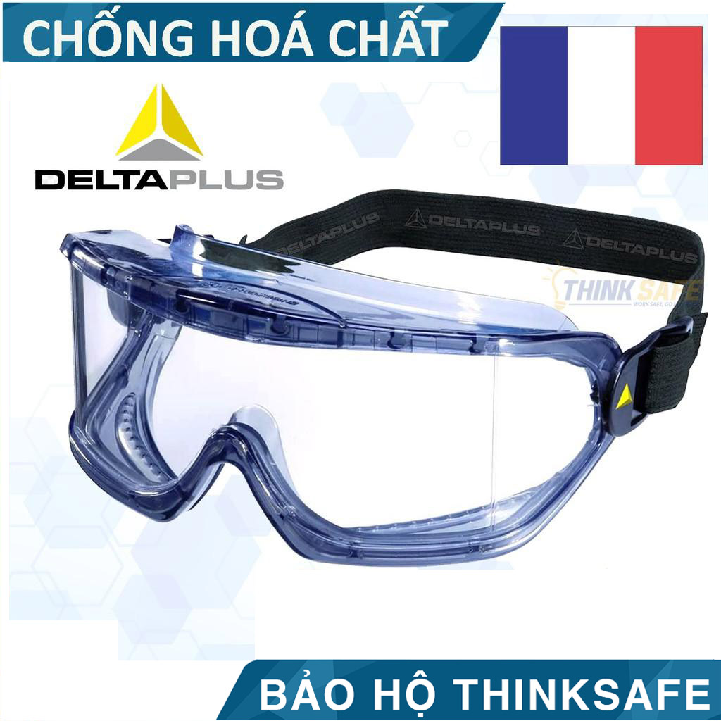 Kính chống hóa chất Delta plus Galeras ôm kín khuôn mặt, chống trầy, bảo vệ kính cận - Safety Glasses Galeras