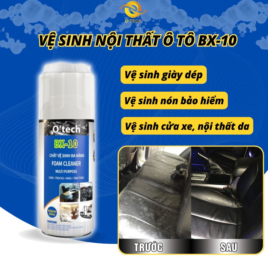Bình Xịt Dạng Bọt Vệ Sinh Nội Thất Oto, Nội Thất Gia Đình - Chính hãng OTech 450ml