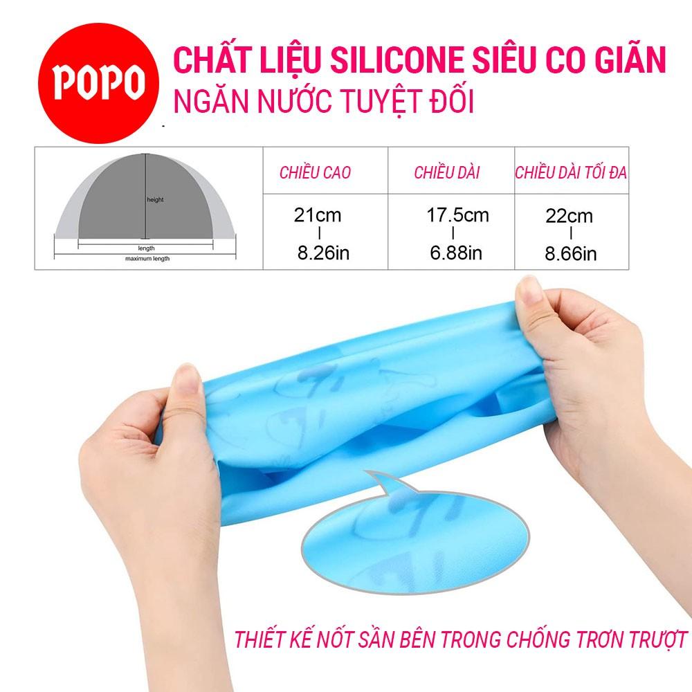 Nón bơi trẻ em POPO CA43 cho bé từ 3 tuổi ngộ nghĩnh chất liệu silicon an toàn, cảm giác mềm mại khi đội