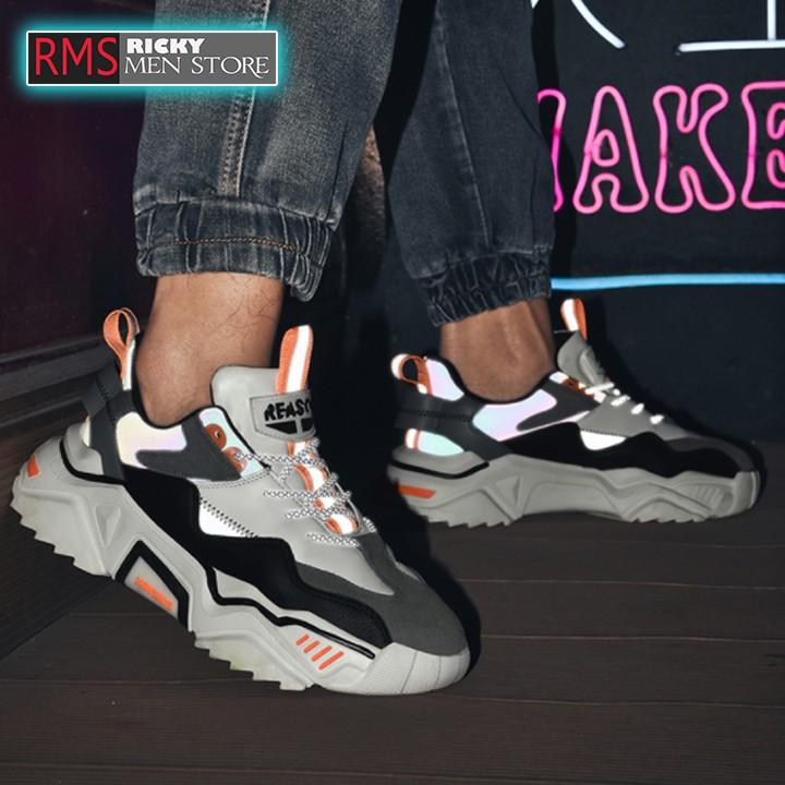 Giày sneaker nam phản quang cá tính - giày nam đế cao , năng động