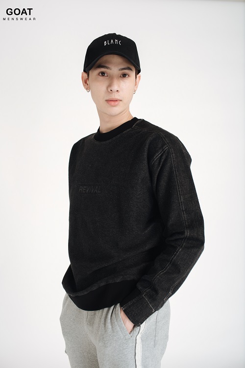 Áo Thun Nam Tay Dài Đen Co Giãn GOAT MENSWEAR