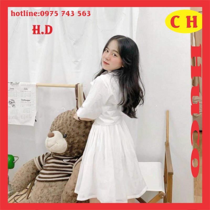 sét đầm nữsét trang phụcsét váy áo croptop buộc nơ mix chân váy 2 lớp vintage dáng ulzzang freesize