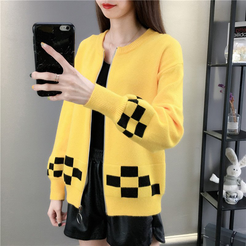 Áo cardigan len nữ dáng ngắn phong cách Hàn Quốc khóa kéo, chất len mềm mại S0091