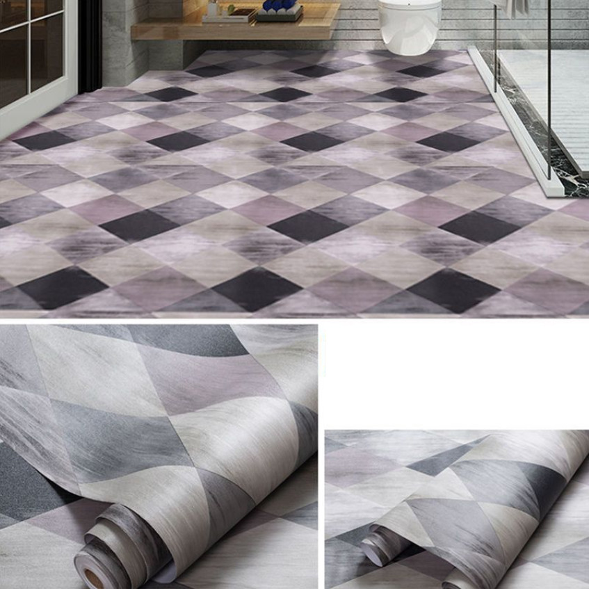 COMBO CUỘN 3 mét decal dán nền dán sàn PHONG CÁCH TRẮNG ĐEN HS2012 KHỔ 60CM KEO SẴN