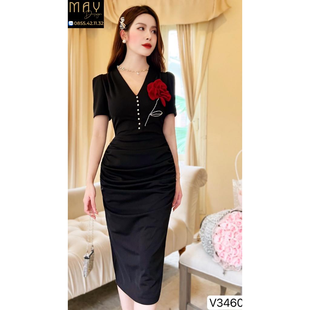 Đầm Thiết Kế V3460 Chất Liệu Vải Umi Hàn Mềm Co Giãn - Đầm Dự Tiệc Sang Trọng Đủ Size SMLXL