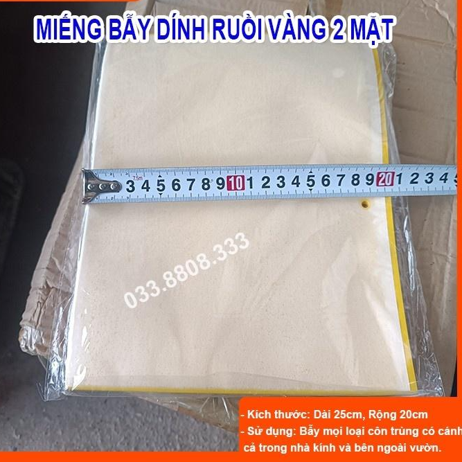 20 Miếng Dính Ruồi Vàng, Côn Trùng Hai Mặt - Hiệu Quả Nhanh, An Toàn - VTNN - DCLV