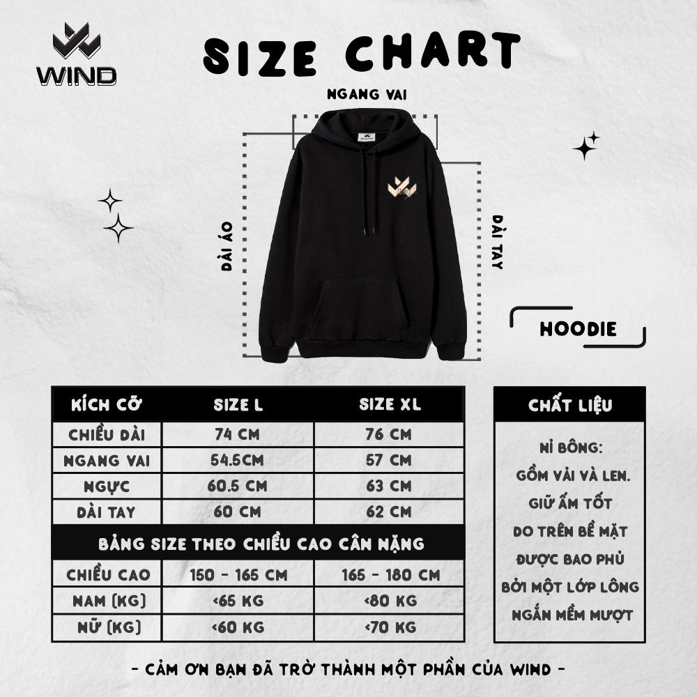 Áo hoodie unisex WIND form rộng nỉ nam nữ Tuyết HD22 thời trang thu đông oversize