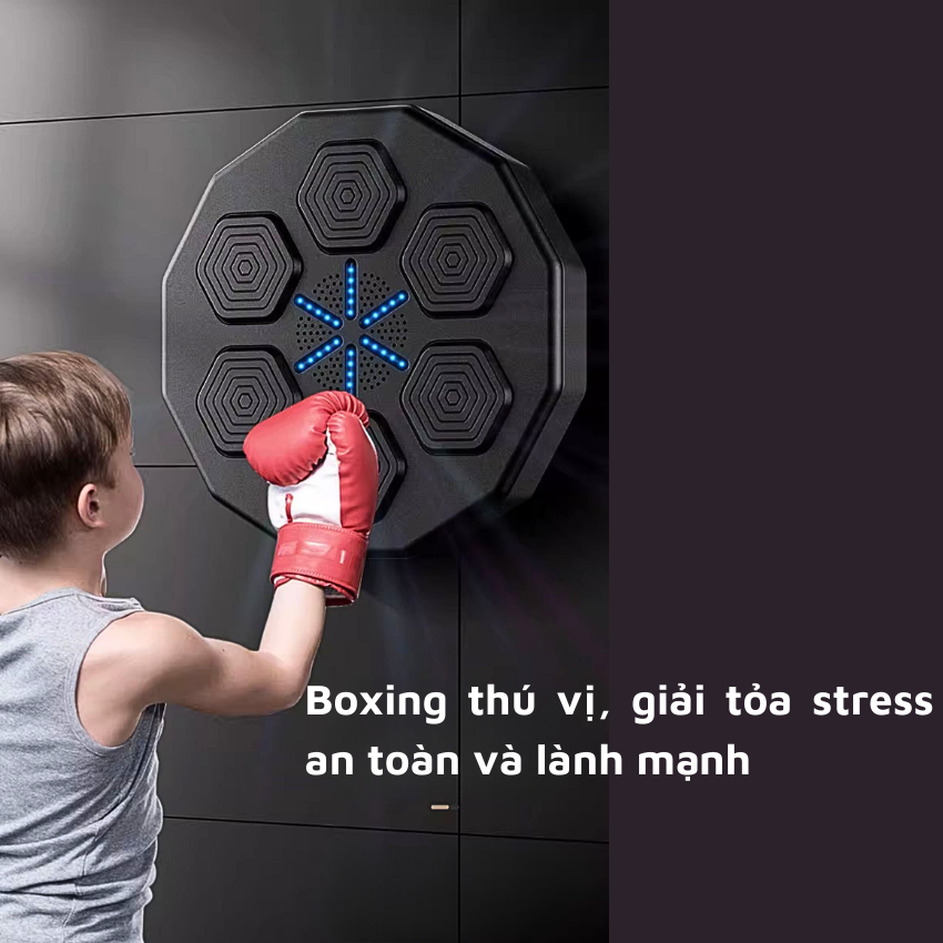 Máy tập Boxing Theo Nhạc Gắn Tường Thông Minh, Thiết Bị Tập Đấm Bốc Fitness Có Kết Nối Bluetooth