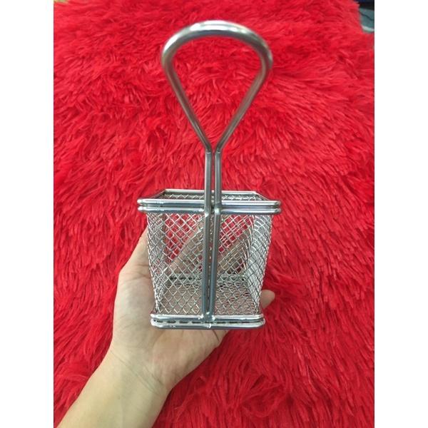 Rổ inox vuông lỗ lớn
