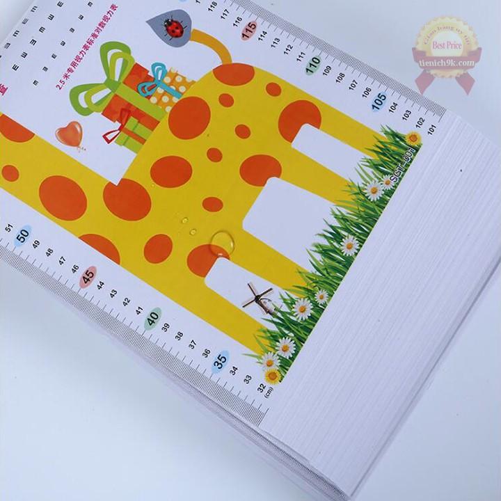 Decal thước đo chiều cao dán tường trang trí nhà dễ thương cute