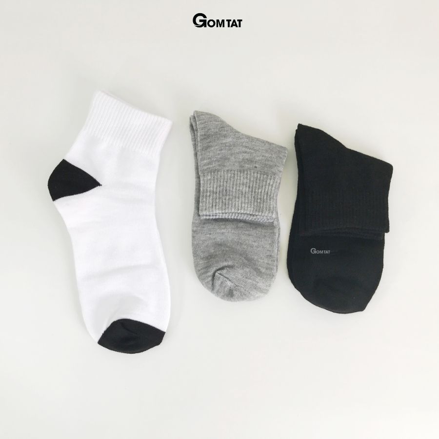 Combo 10 Đôi Vớ Cổ Cao Chất Cotton Dày Dặn, Tất Cao Cổ Nam Nữ Nano Bạc Khử Mùi Kháng Khuẩn - GOMTAT-VNXK-TRONCAO
