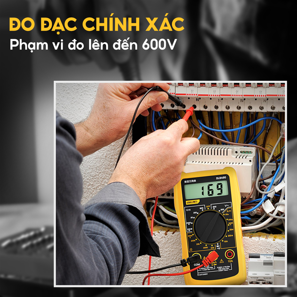 Đồng hồ đo vạn năng 3-1/2 600V Deli DL8490