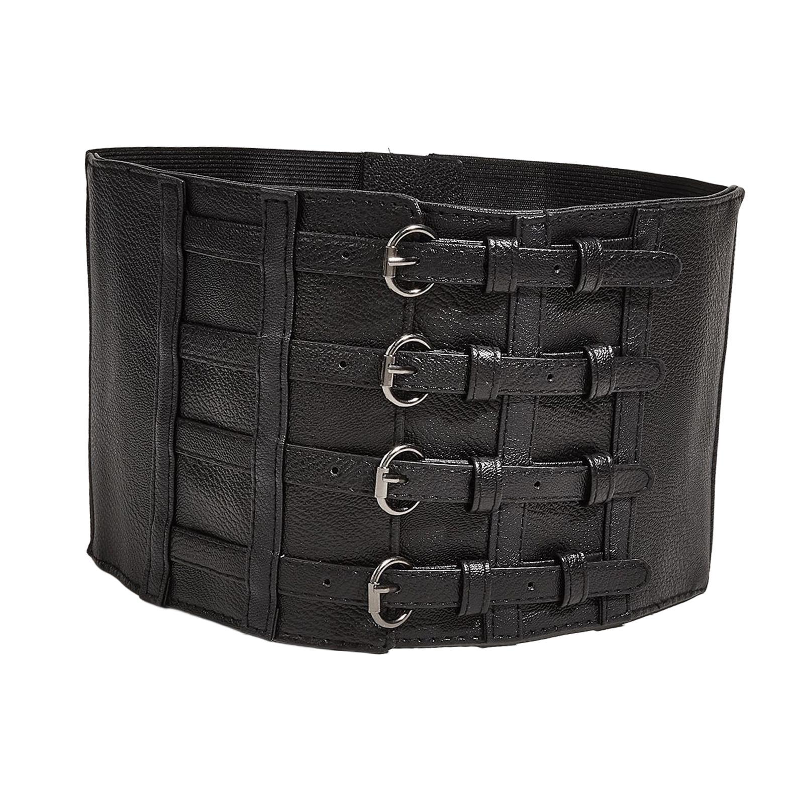 Fashion Corset Waist Training PU Leather Women Elastic Waist Belt