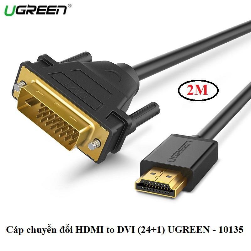 Cáp HDMI to DVI (24+1) dài 2m Ugreen UG-10135 chính hãng