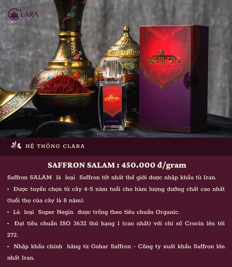 [Bộ quà Tặng 20/11] Nhụy Hoa Nghệ Tây Saffron Salam Jolie Gift 1 Saffron Việt Nam