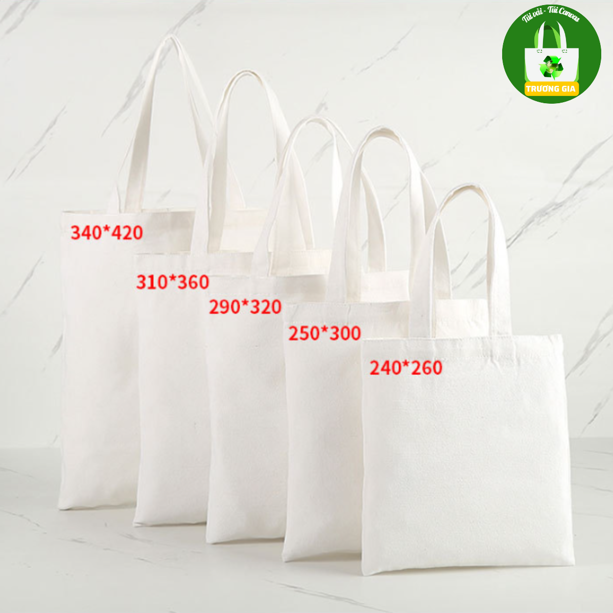 Trương Gia Túi Vải Túi Canvas - Túi Vải Canvas Trơn Không Khóa Kéo Kích Thước 26*33cm