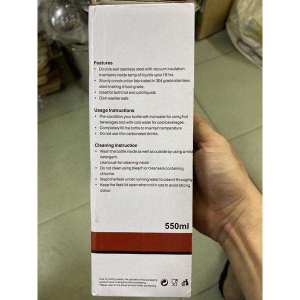 Bình nước giữ nóng lạnh inox 550ML